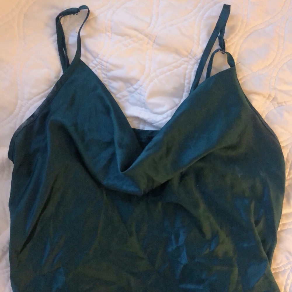 size small, green tank top
